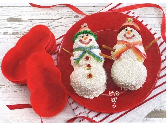 #3707 Snowman Cupcake Molds Set of 4 