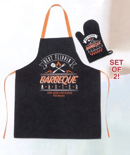 #3821 Best Flippin BBQ Apron & Matching BBQ Mitt 