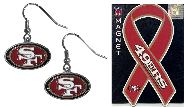 #0992 San Francisco 49ers Earrings and Magnets 