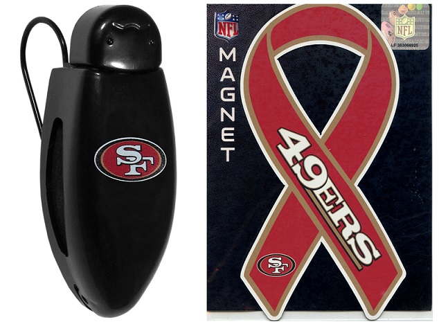 #0993 San Francisco 49ers Visor Clip and Ribbon Magnet